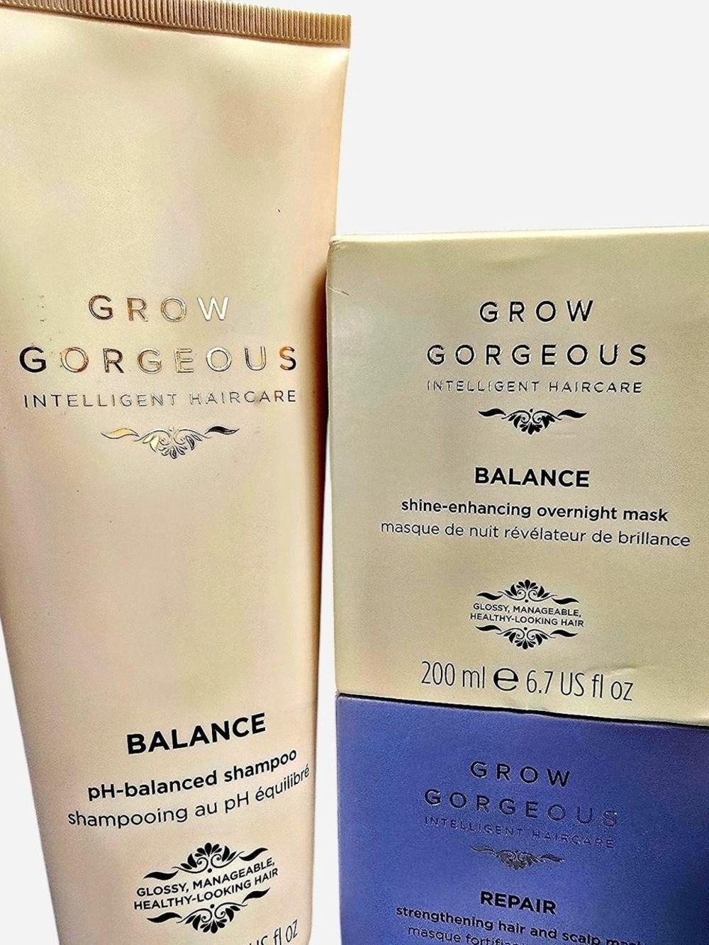 Grow Gorgeous pH Balanced Shampoo and Masks 3-Piece SET